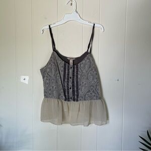 Arizona Jean Company Gray and Cream Camisole